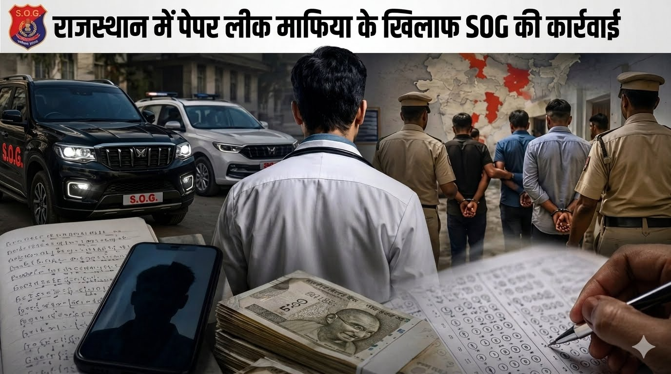 राजस्थान में पेपर लीक माफिया के खिलाफ SOG की कार्रवाई
