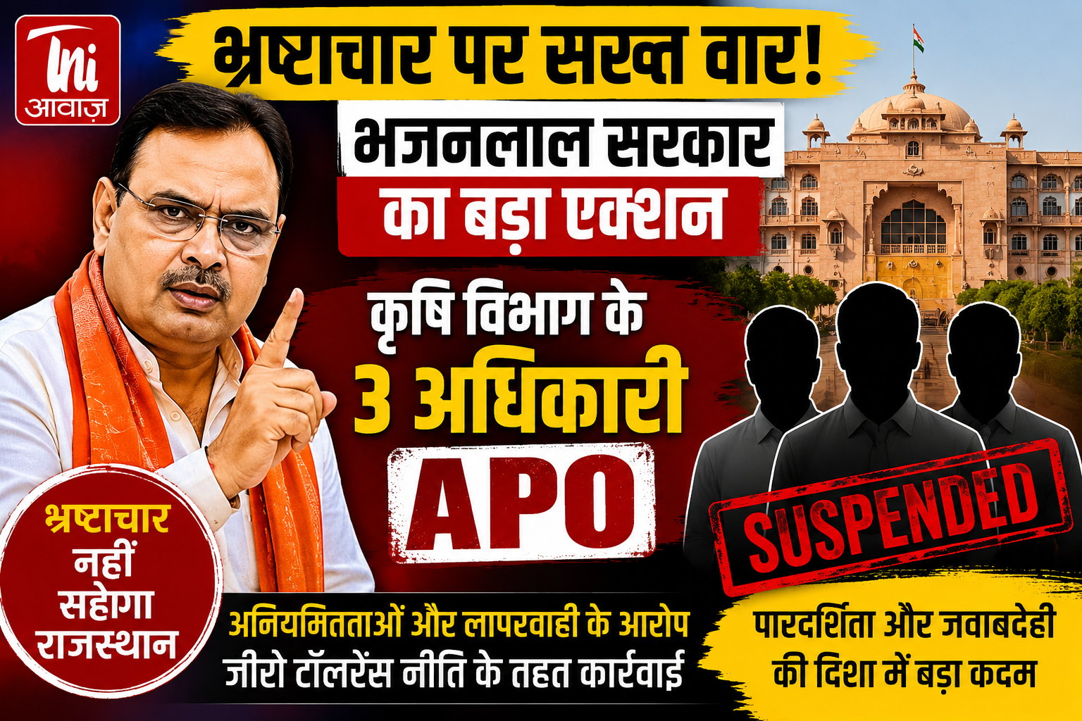 अनियमितताओं और लापरवाही के आरोपों पर कृषि विभाग में कार्रवाई 
