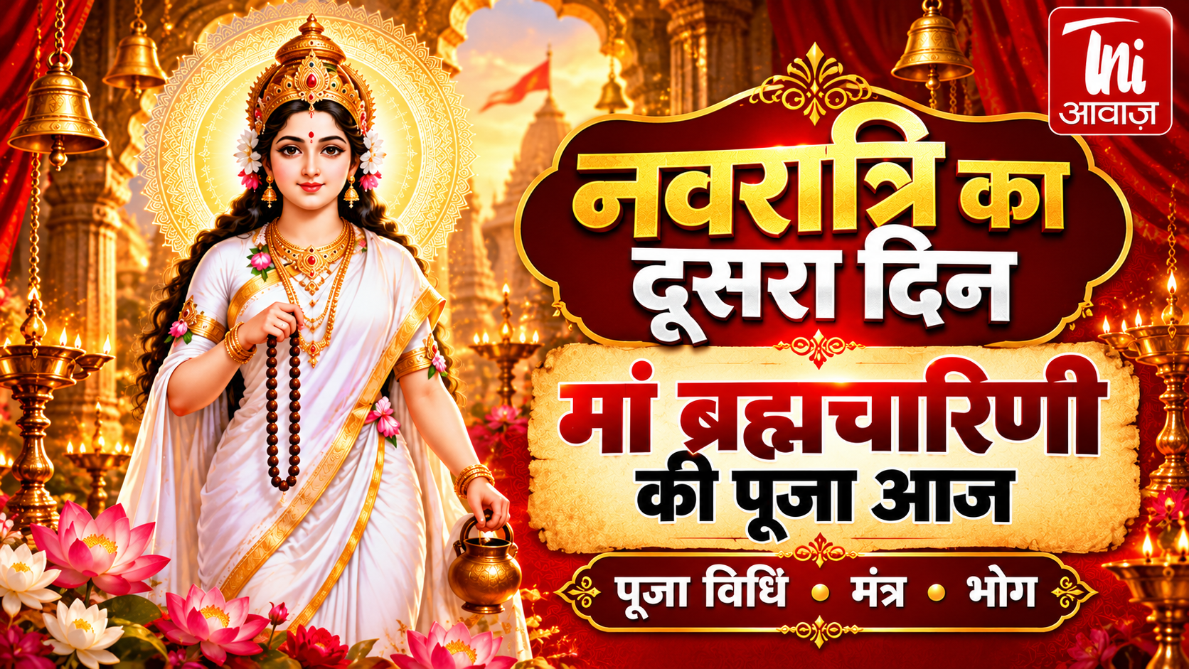 Navratri 2026 Day 2: आज मां ब्रह्मचारिणी की पूजा, जानें पूजा विधि, मंत्र, भोग, कथा और महत्व