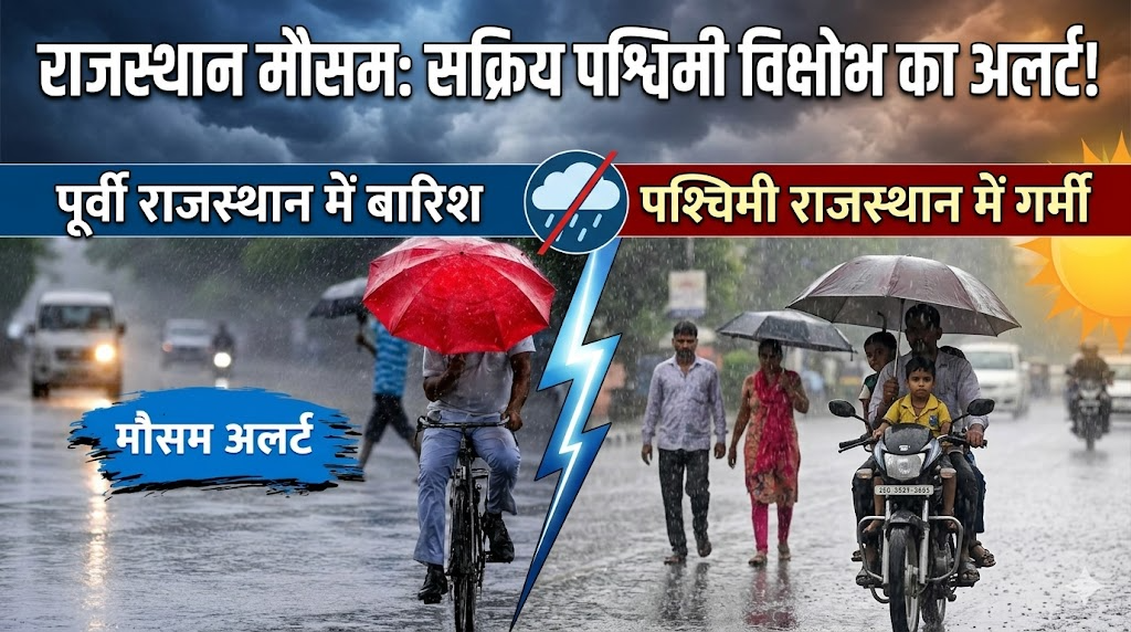 राजस्थान में सक्रिय पश्चिमी विक्षोभ से प्री-मॉनसून गतिविधियां, पूर्वी जिलों में बारिश और पश्चिमी राजस्थान में गर्मी