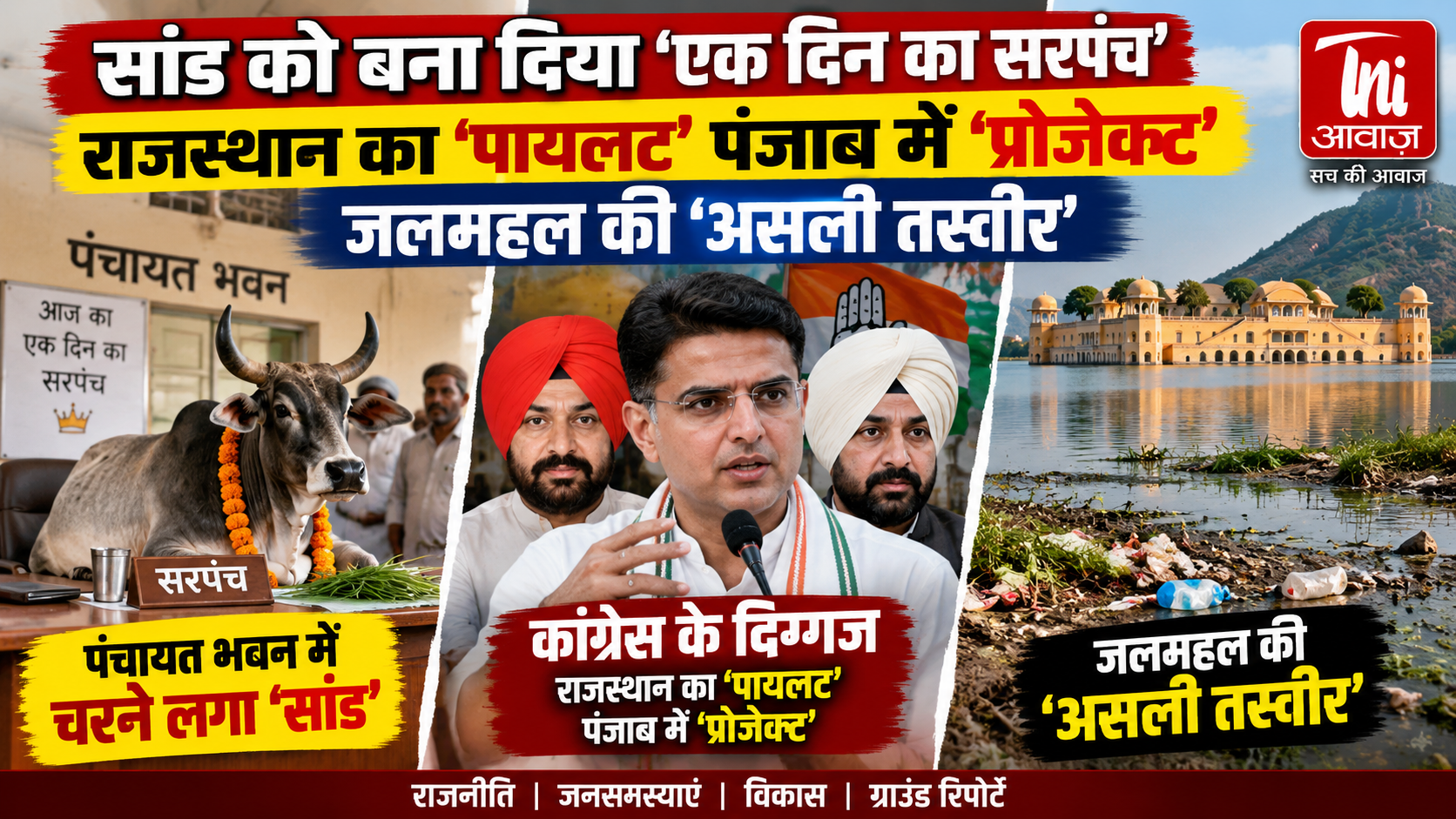 सियासी डायरी: सांड बना ‘एक दिन का सरपंच’, पंजाब में पायलट की एंट्री और जलमहल की तस्वीर
