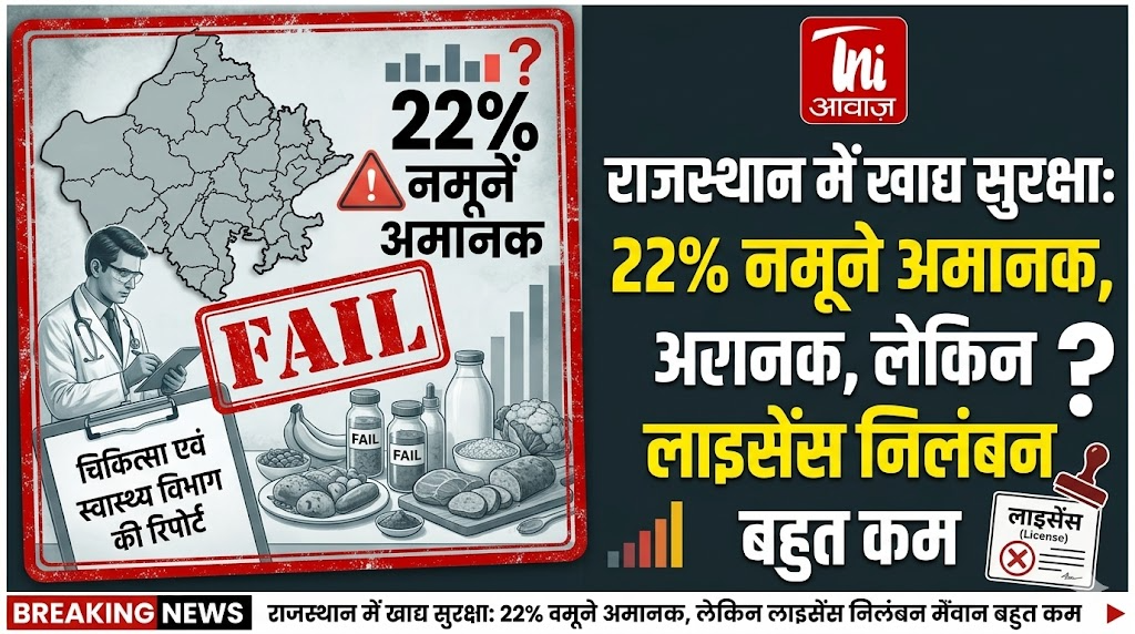 राजस्थान में खाद्य सुरक्षा: 22% नमूने अमानक, लेकिन लाइसेंस निलंबन बहुत कम