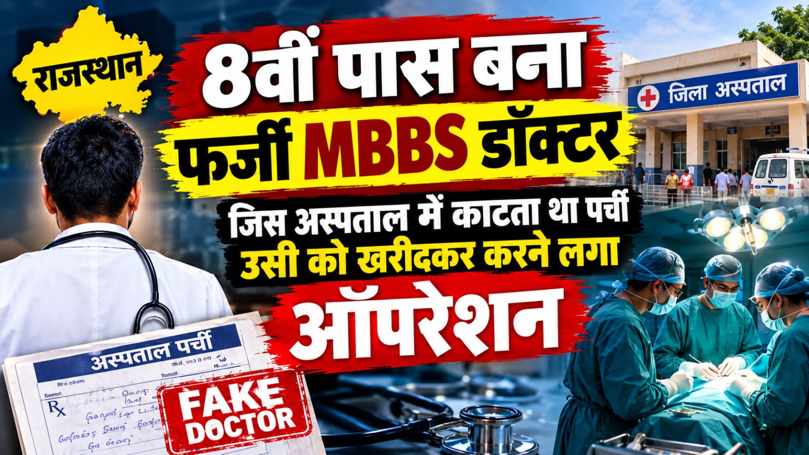 राजस्थान में 8वीं पास बना फर्जी MBBS डॉक्टर, जिस अस्पताल में काटता था पर्ची उसी को खरीदकर करने लगा ऑपरेशन