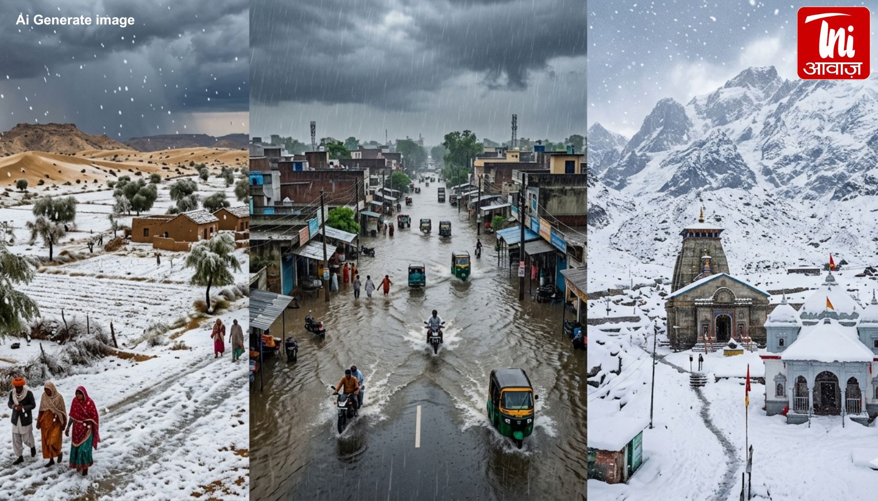 देशभर में मौसम का कहर: राजस्थान में ओले, हरियाणा में जलभराव, केदारनाथ-गंगोत्री में बर्फबारी से ठिठुरन