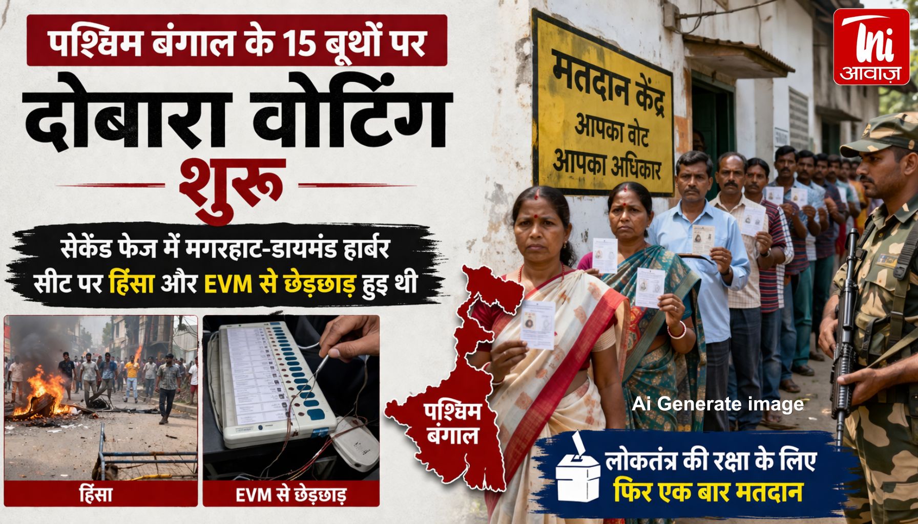 West Bengal Re-Poll 2026: EVM छेड़छाड़ के बाद 15 बूथों पर दोबारा वोटिंग, डायमंड हार्बर में लंबी कतारें