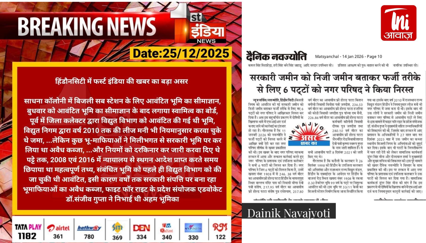 27 साल बाद करोड़ों की सरकारी जमीन आजाद! ‘फाइट फॉर राइट’ के खुलासे से 6 फर्जी पट्टे रद्द, अब दोषियों पर FIR की मांग