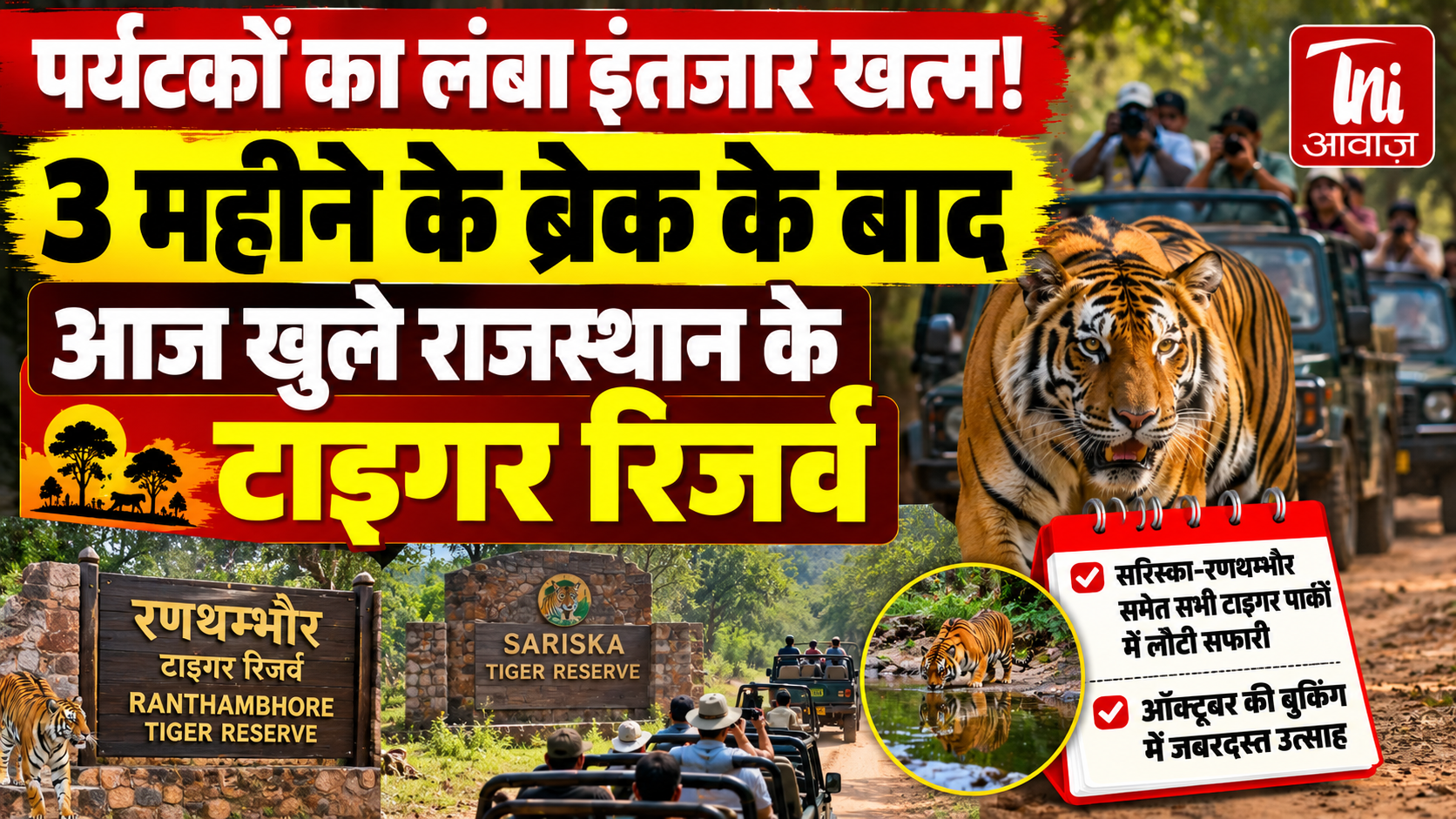 राजस्थान के टाइगर रिजर्व आज से खुले, 3 महीने बाद फिर शुरू हुई जंगल सफारी