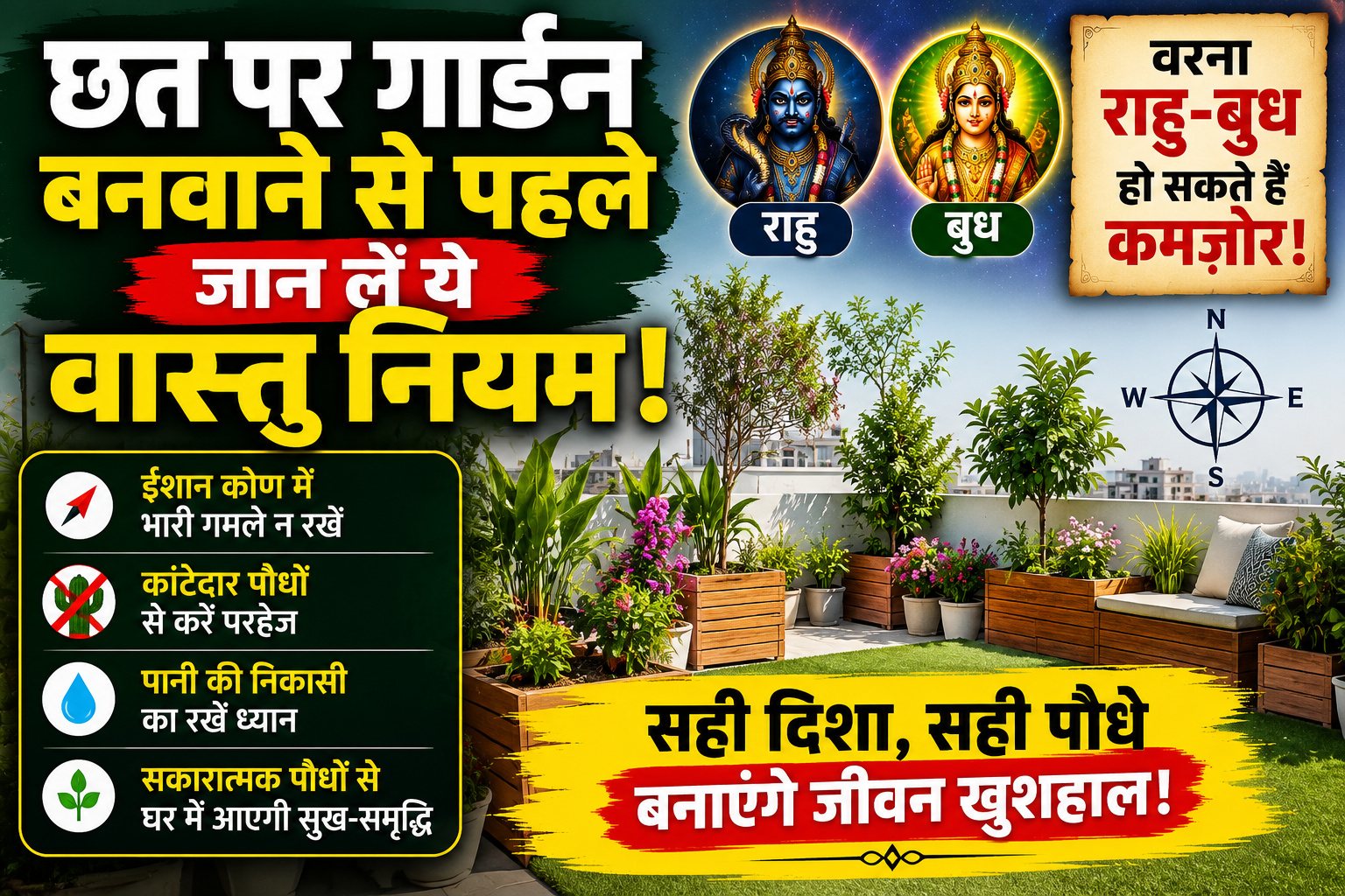 छत पर गार्डन बनवाने से पहले जान लें ये वास्तु नियम, वरना राहु-बुध हो सकते हैं कमजोर!