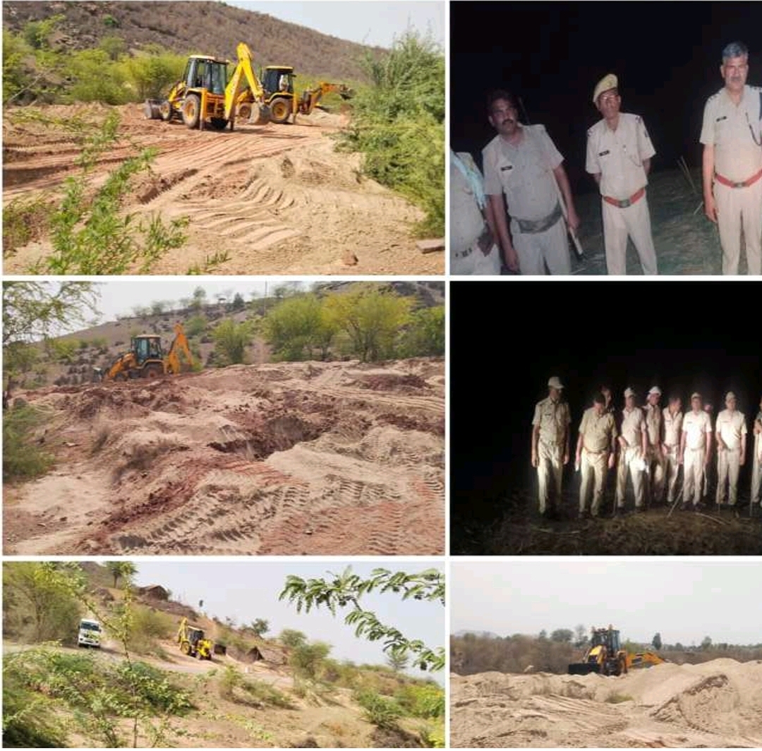 करौली में चम्बल नदी पर अवैध बजरी खनन के खिलाफ महाअभियान