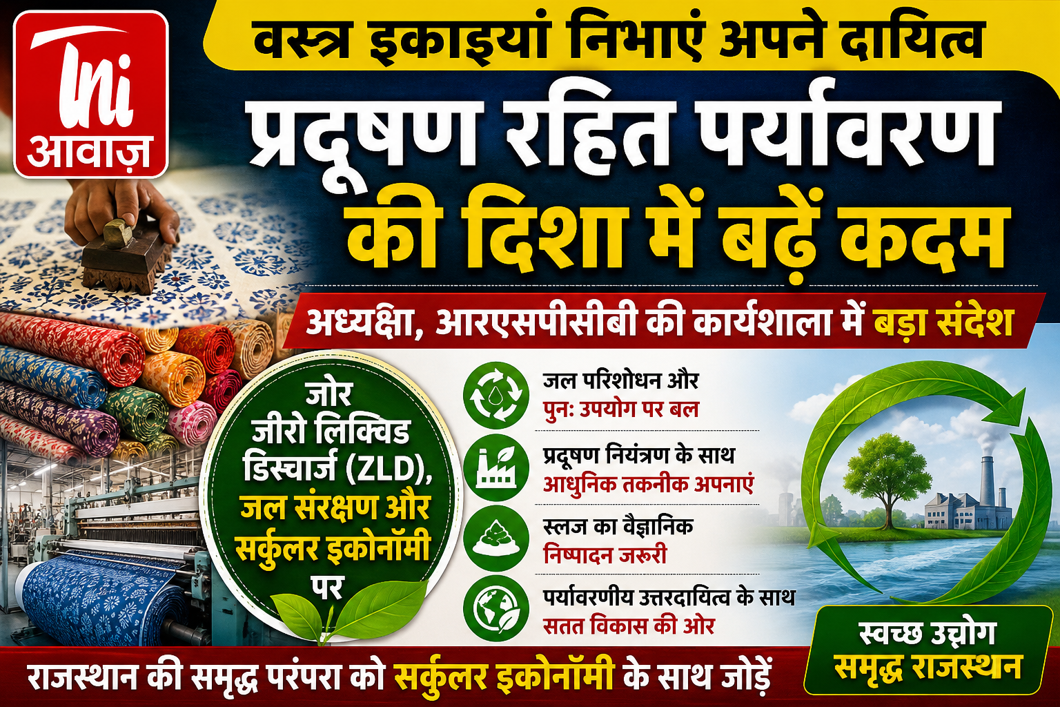 राजस्थान का टेक्सटाइल सेक्टर बनेगा पर्यावरण अनुकूल, ZLD और जल पुनर्चक्रण पर जोर