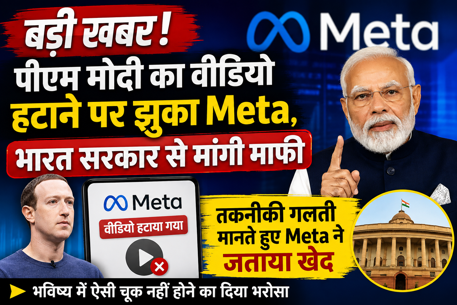 पीएम मोदी का वीडियो हटाने पर झुका Meta, भारत सरकार से मांगी माफी 