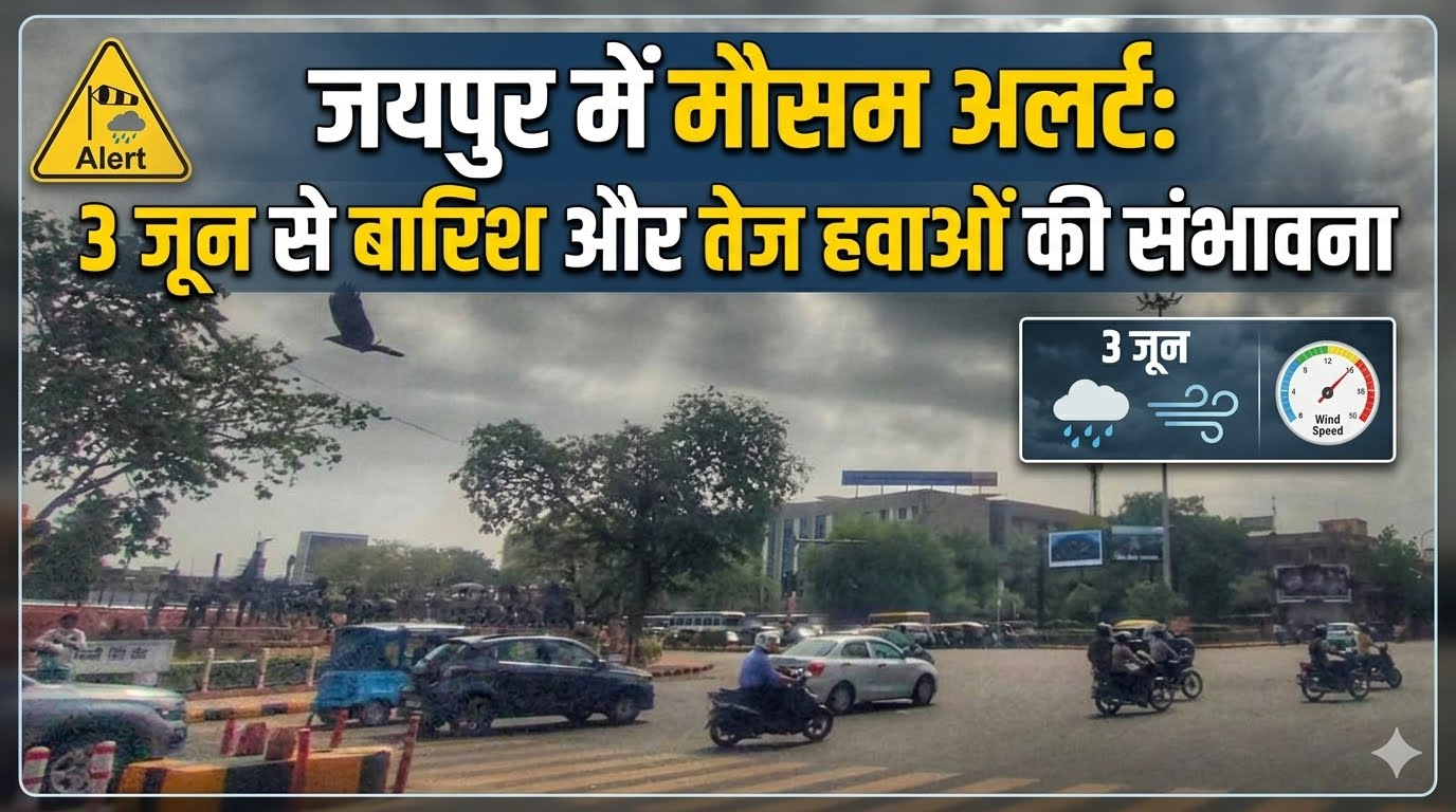 जयपुर में मौसम अलर्ट: 3 जून से बारिश और तेज हवाओं की संभावना