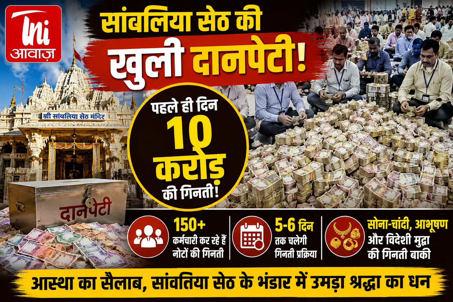 श्री सांवलिया सेठ के भंडार में उमड़ी आस्था, 