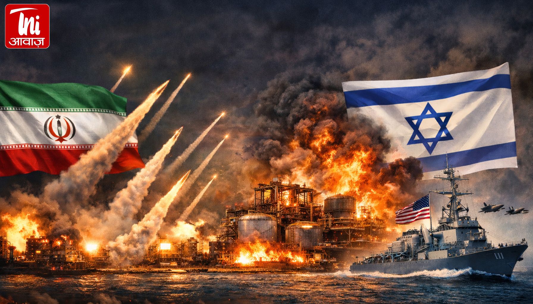 मिसाइलों की बारिश से दहका पश्चिम एशिया! ईरान का इस्राइल पर बड़ा हमला, अमेरिका को तेल ठिकानों पर दी खुली चेतावनी