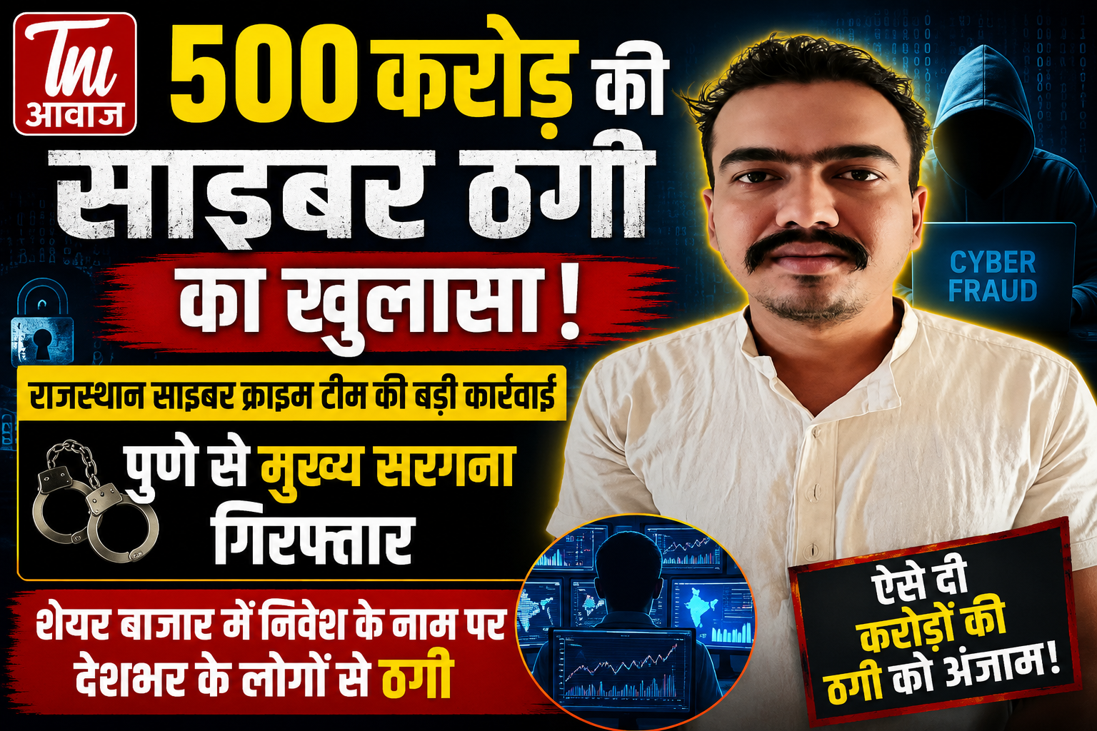 500 करोड़ की साइबर ठगी का भंडाफोड़, राजस्थान पुलिस ने पुणे से मास्टरमाइंड को दबोचा