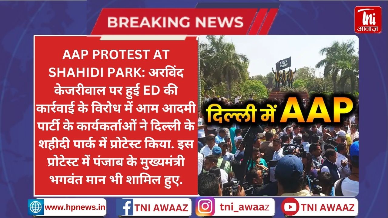 दिल्ली पुलिस ने प्रदर्शन कर रहे AAP कार्यकर्ताओं को डिटेन किया, प्रदर्शन कराया गया खत्म - AAP Protests At Shahidi Park