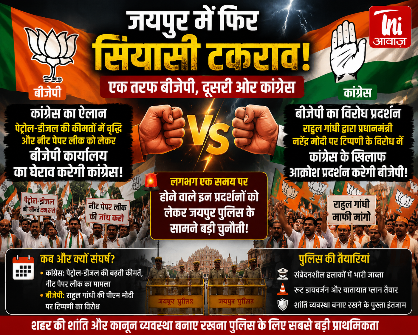 बीजेपी और कांग्रेस कार्यकर्ताओं के बीच सियासी टकराव