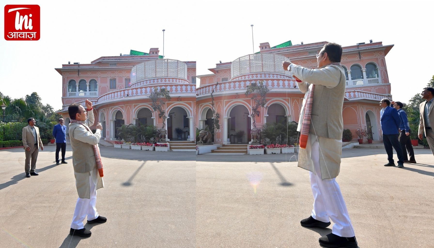 जलमहल से सीएम निवास तक पतंगों की उड़ान: मकर संक्रांति पर सीएम भजनलाल शर्मा ने उड़ाई पतंग, संस्कृति का दिया संदेश