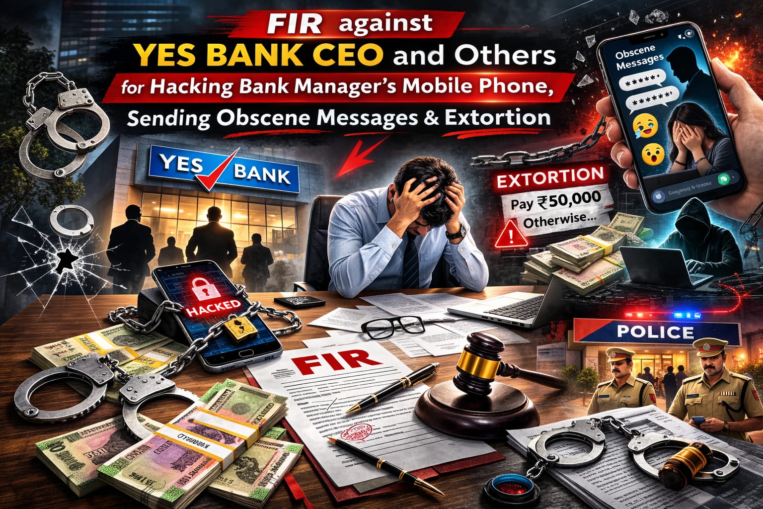 क्रेडिट कार्ड भुगतान में देरी पड़ी भारी? बैंक मैनेजर का आरोप—मोबाइल हैक कर भेजे अश्लील मैसेज, Yes Bank CEO समेत कई पर FIR