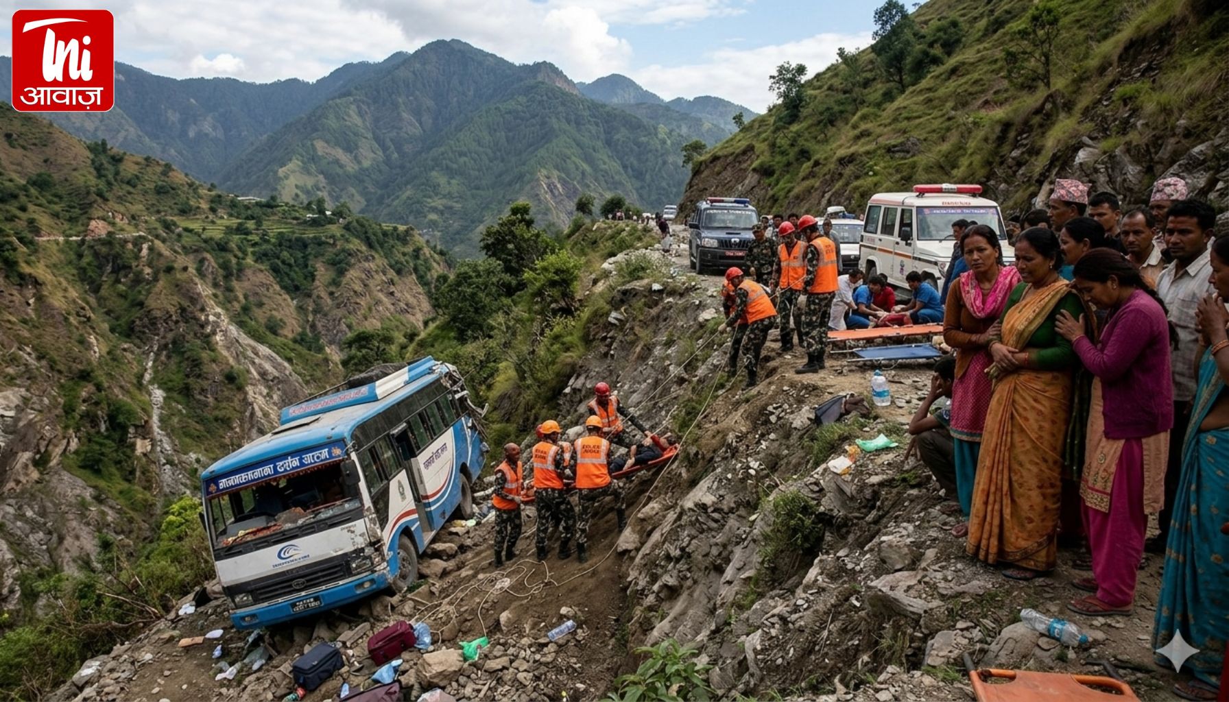 नेपाल में भारतीय तीर्थयात्रियों की बस 200 फीट गहरी खाई में गिरी: 7 की मौत, मंदिर से लौटते समय हुआ दर्दनाक हादसा