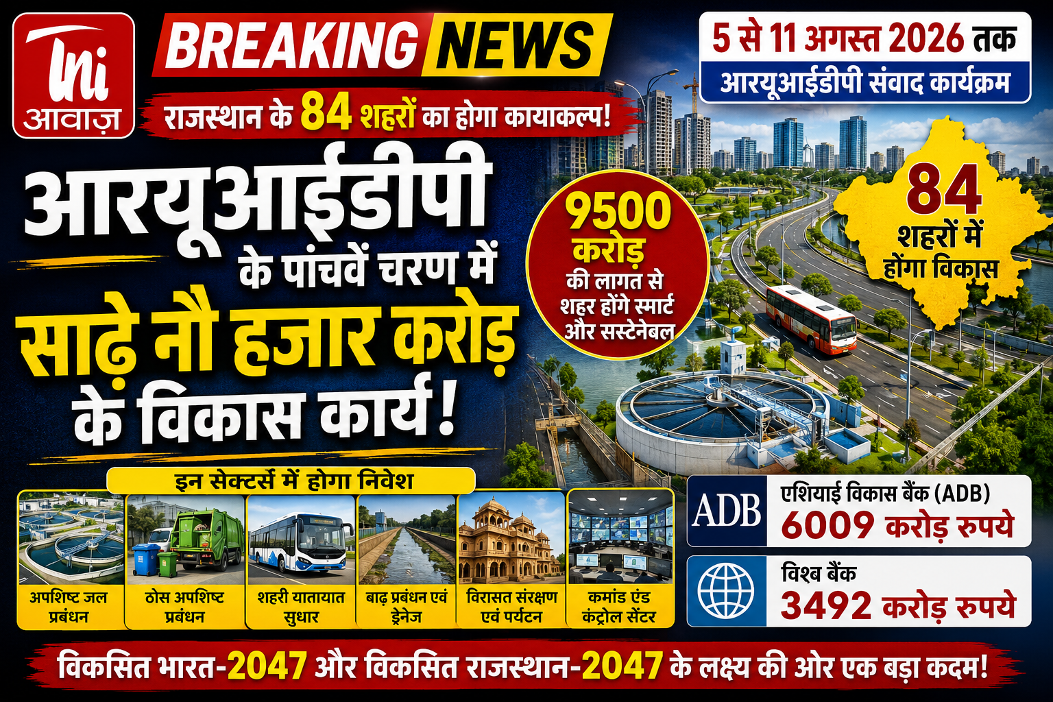 आरयूआईडीपी के पंचम चरण में 9,500 करोड़ के विकास कार्यों की तैयारी, 84 शहरों में होगा ‘आरयूआईडीपी संवाद’ 