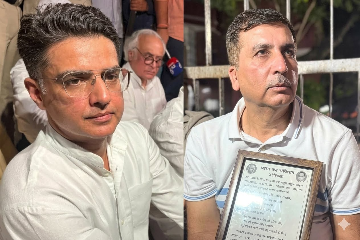 मध्य प्रदेश राज्यसभा नामांकन विवाद: सचिन पायलट और हरीश चौधरी ने चुनाव आयोग के बाहर धरना दिया