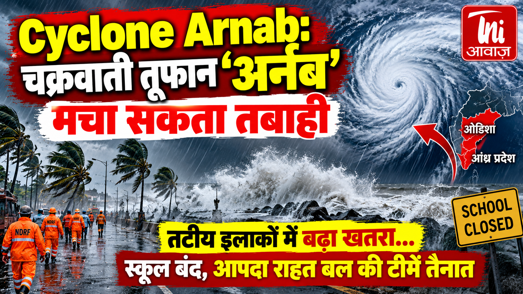  चक्रवात ‘अर्नब’ का खतरा बढ़ा, आंध्र प्रदेश तट पर 140 किमी/घंटे तक पहुंच सकती है हवा की रफ्तार