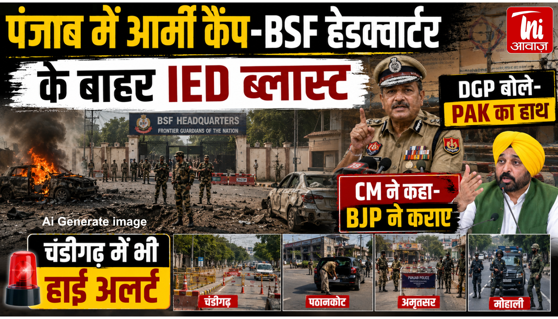 पंजाब में IED ब्लास्ट से दहशत! BSF हेडक्वार्टर और आर्मी कैंप निशाने पर, DGP बोले- PAK कनेक्शन