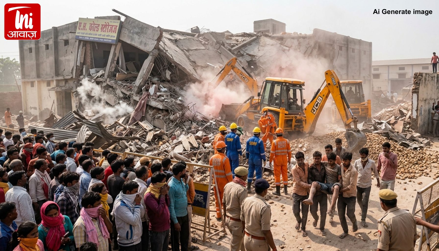 प्रयागराज में मौत का मंजर! कोल्ड स्टोरेज ढहा, अमोनिया गैस का कहर—20 लोगों के दबे होने की आशंका