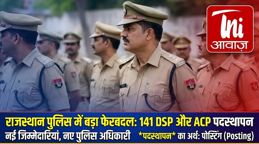 राजस्थान पुलिस में बड़ा फेरबदल: 141 DSP और ACP पदस्थापन