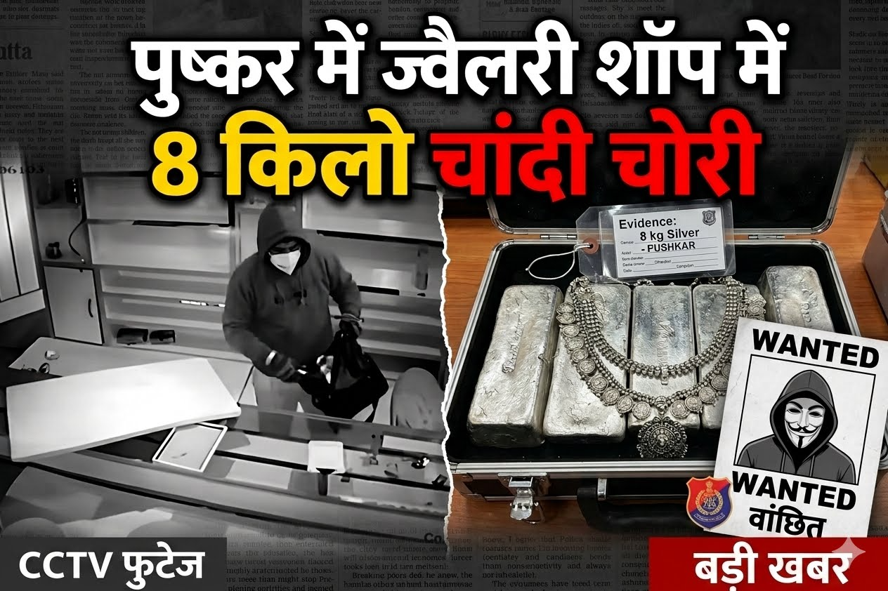 पुष्कर में ज्वैलरी शॉप में 8 किलो चांदी चोरी