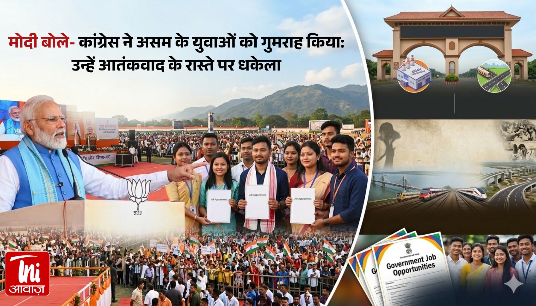 मोदी का कांग्रेस पर बड़ा हमला: कहा- असम के युवाओं को आतंकवाद की राह पर धकेला, अब विकास का नया दौर शुरू