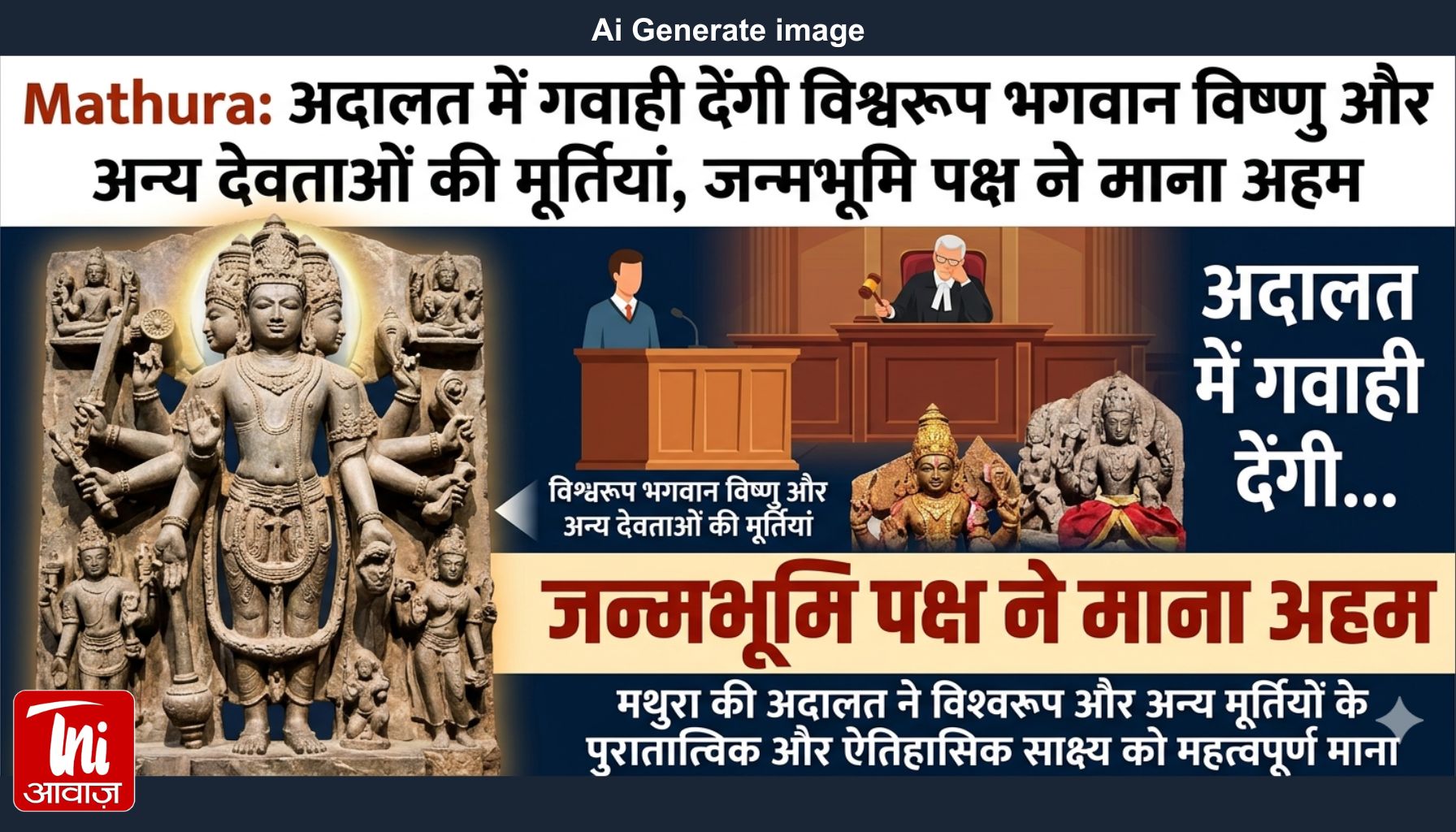 मथुरा केस में बड़ा मोड़: क्या ‘विश्वरूप विष्णु’ की मूर्तियां बदल देंगी फैसला? कोर्ट में पेश होंगे चौंकाने वाले सबूत