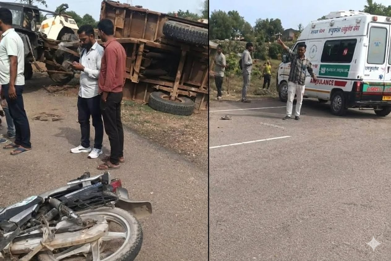 भंवरगढ़ में ट्रैक्टर-ट्रॉली और बाइक की टक्कर, महिला की मौत