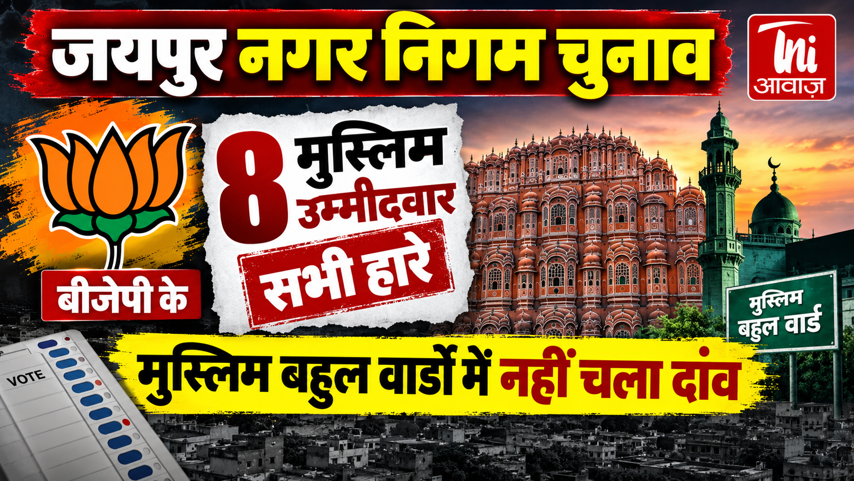 जयपुर नगर निगम चुनाव: बीजेपी के सभी 8 मुस्लिम उम्मीदवार हारे, मुस्लिम बहुल वार्डों में नहीं चला दांव