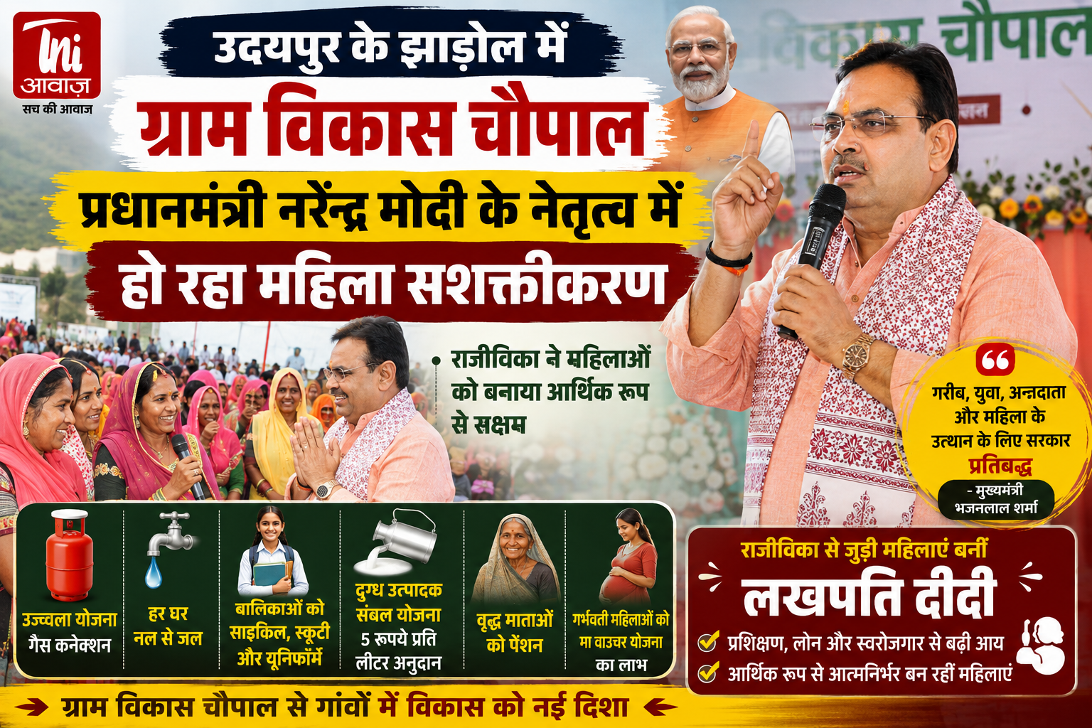 ग्राम विकास चौपाल में मुख्यमंत्री भजनलाल शर्मा का बड़ा संदेश, बोले— महिला सशक्तीकरण से बदल रहा राजस्थान का भविष्य 