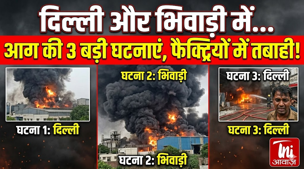 दिल्ली और भिवाड़ी में आग की तीन घटनाएं, फैक्ट्रियों में तबाही