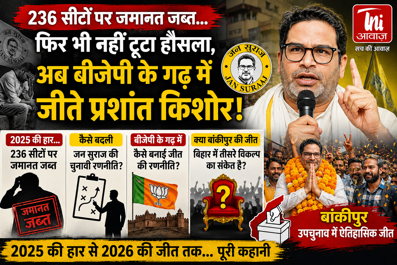 236 सीटों पर जमानत जब्त, फिर बीजेपी के गढ़ में जीत: कैसे बदली प्रशांत किशोर की सियासी कहानी?
