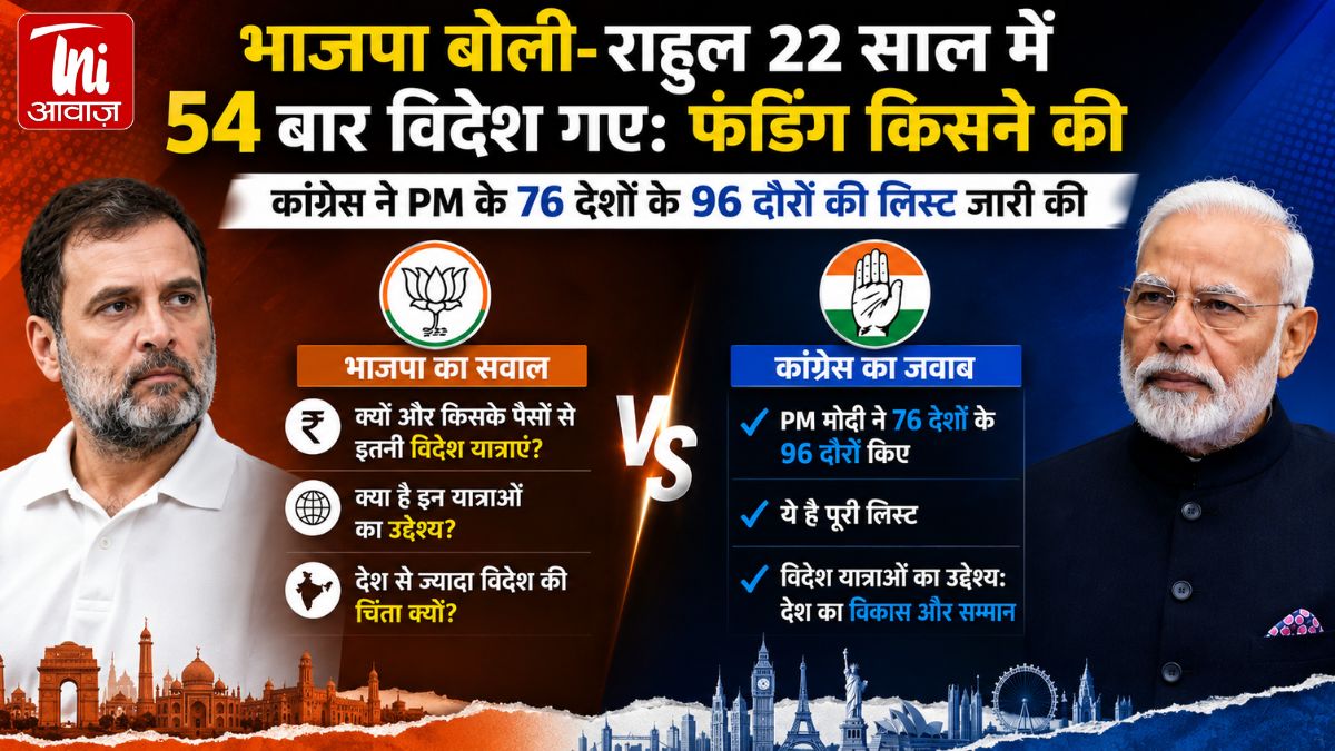 राहुल गांधी की 54 विदेश यात्राओं पर BJP का बड़ा हमला! पूछा- ‘₹60 करोड़ का खर्च किसने उठाया?’… कांग्रेस ने PM मोदी के दौरों की खोल दी फाइल