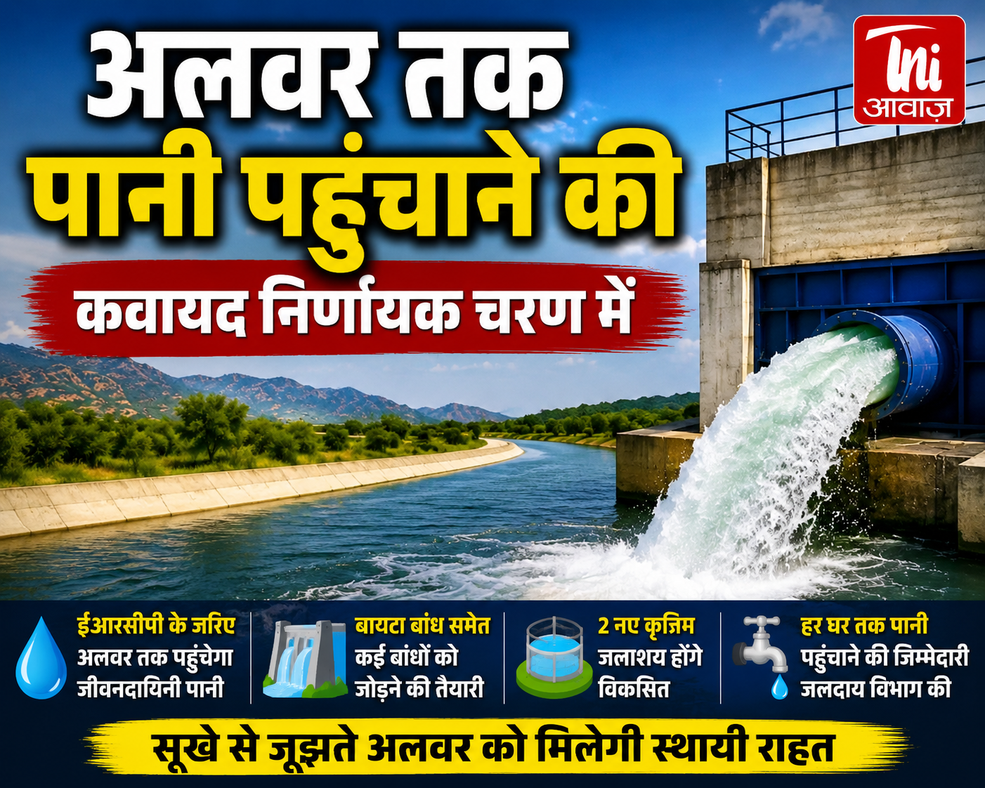 अलवर तक पानी पहुंचाने की कवायद निर्णायक चरण में