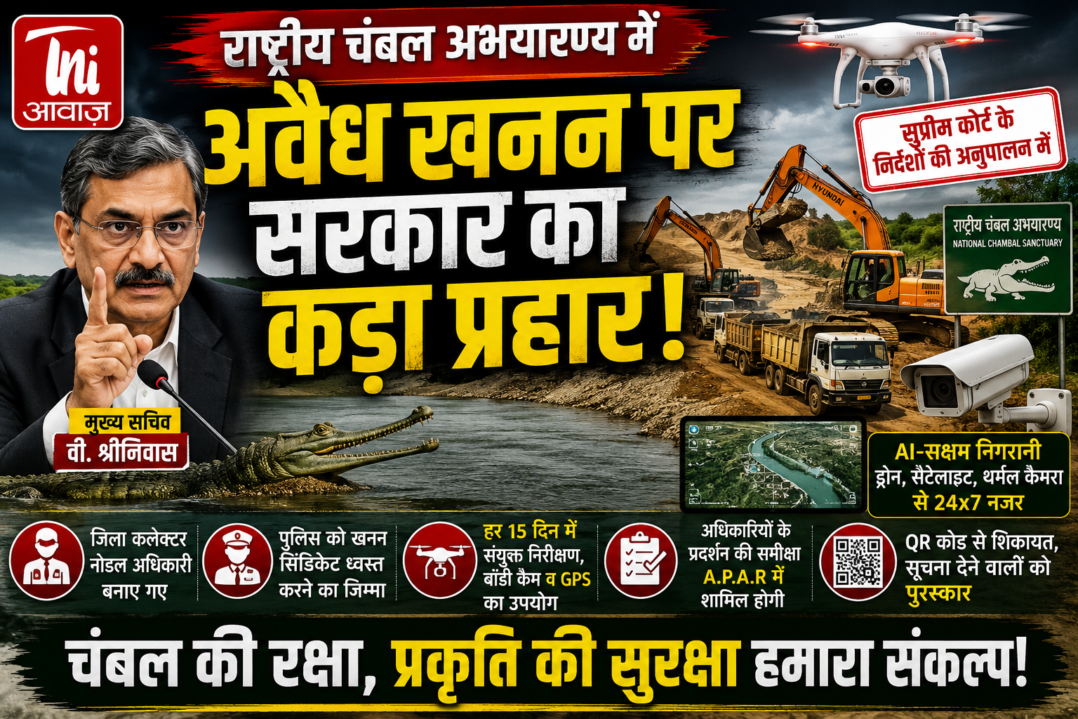 चंबल में अवैध खनन पर सरकार का बड़ा प्रहार, AI और ड्रोन से होगी 24×7 निगरानी 